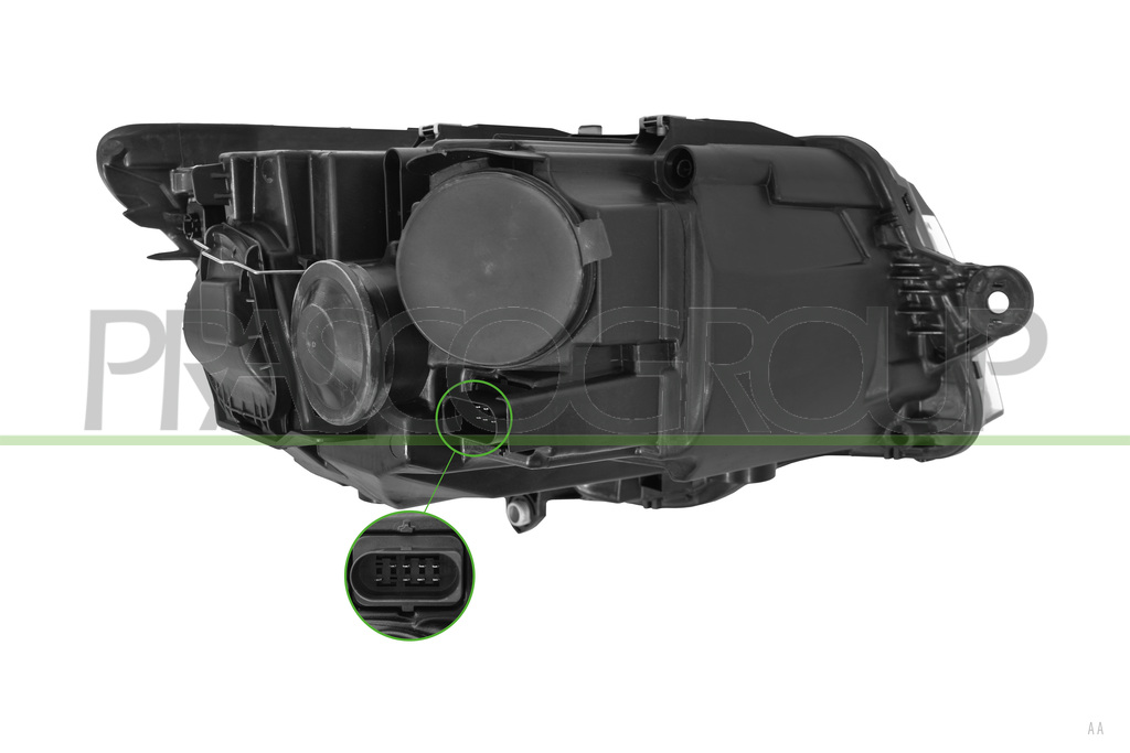 HEADLAMP LEFT H7+H15 ELECTRIC-WITH MOTOR