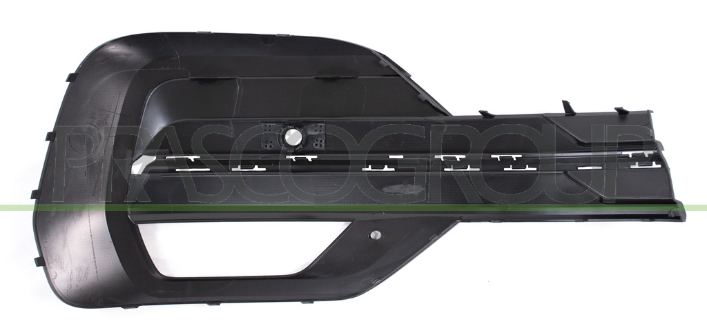 FRONT BUMPER GRILLE LEFT-BLACK-TEXTURED FINISH-WITH MOLDING HOLES-WITH FOG LAMP HOLES-WITH PDC HOLE+SENSOR HOLDER-WITH CUTTING MARK FOR PARK ASSIST