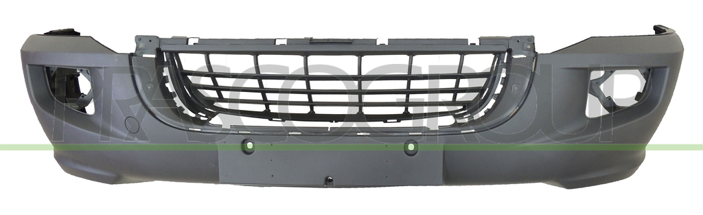 FRONT BUMPER-DARK GRAY-TEXTURED FINISH-WITH FOG LAMP HOLES-WITH GRILLE AND TOW-HOOK COVER