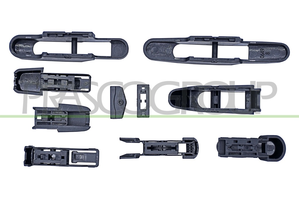 SPAZZOLA TERGICRISTALLO POSTERIORE-FLAT BLADE-11"/275 mm-10 ADATTATORI