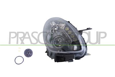 PROIETTORE DESTRO H7+H1-ELETTRICO-CON MOTORE-CON LUCE DIURNA-NERO-LED
