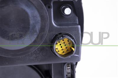 PROIETTORE DESTRO H7+H1-ELETTRICO-CON MOTORE-CON LUCE DIURNA-NERO-LED