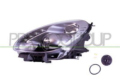 OPTICA IZQUIERDA H7+H1 ELECTRICA-CON MOTOR-CON LUZ DIURNA-NEGRA-LED
