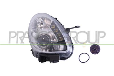 PROIETTORE DESTRO H7+H1-ELETTRICO-CON MOTORE-CON LUCE DIURNA-CROMATO-LED