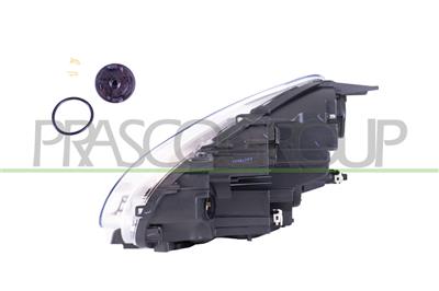 PROIETTORE DESTRO H7+H1-ELETTRICO-CON MOTORE-CON LUCE DIURNA-CROMATO-LED
