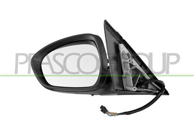 DOOR MIRROR LEFT-ELECTRIC-PRIMED-HEATED-WITH LAMP-CONVEX-6 PINS