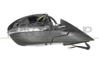 DOOR MIRROR RIGHT-ELECTRIC-PRIMED-HEATED-WITH SENSOR-WITH LAMP-FOLDABLE-BLIS-CONVEX-14 PINS