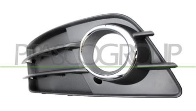 BUMPER GRILLE LEFT-BLACK-TEXTURED FINISH-WITH FOG LAMP HOLE-WITH CHROME FRAME MOD. S-LINE