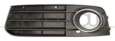 BUMPER GRILLE LEFT-BLACK-WITH FOG LAMP HOLE-WITH CHROME FRAME
