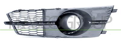 GRILLE GAUCHE NOIRE DE PARE-CHOCS-AVEC SIEGES ANTIBROUILLARD-AVEC CADRE ET MOULURE CHROMEE MOD. S-LINE