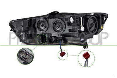 PROIETTORE DESTRO D5S/H7-ELETTRICO-CON MOTORE-CON LUCE DIREZIONALE-CON LUCE DIURNA-LED-VERSIONE HELLA