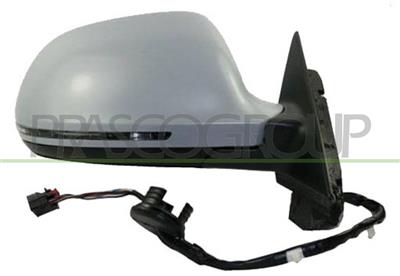DOOR MIRROR RIGHT-ELECTRIC-HEATED-FOLDABLE-PRIMED-WITH LAMP-ASPHERICAL-CHROME MOD. 3 DOOR-16H10P MOD. 08 > 10