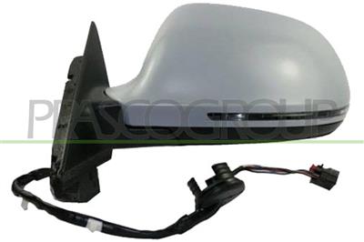 DOOR MIRROR LEFT-ELECTRIC-HEATED-PRIMED-WITH LAMP-ASPHERICAL-CHROME MOD. 5 DOOR-16H8P MOD. 08 > 10