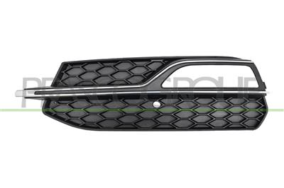 FRONT BUMPER GRILLE LEFT-BLACK-WITH FOG LAMP HOLES-WITH SILVER MOLDING-CLOSED MOD. S-LINE