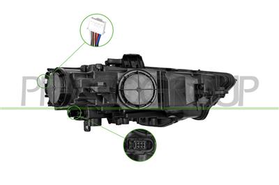 PROIETTORE SINISTRO-XENON-D5S-ELETTRICO-CON MOTORE-CON LUCE DIURNA-LED-VERSIONE A.L.