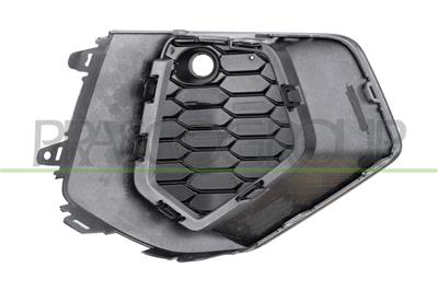GRILLE GAUCHE NOIRE DE PARE-CHOCS AVEC CADRE ARGENT