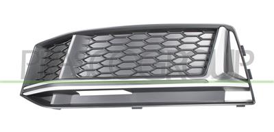 FRONT BUMPER GRILLE LEFT-BLACK-WITH SILVER MOLDING
