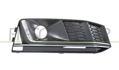BUMPER GRILLE RIGHT-BLACK-WITH FOG LAMP HOLES-WITH CHROME MOLDING