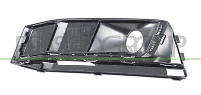 BUMPER GRILLE RIGHT-BLACK-WITH FOG LAMP HOLES-WITH CHROME MOLDING