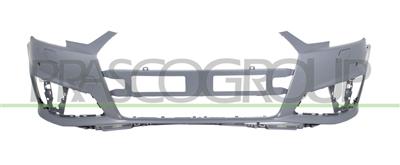 FRONT BUMPER-PRIMED-WITH PDC+SENSOR HOLDERS-WITH HEADLAMP WASHER HOLES+WASHER COVER-WITH TOW HOOK COVER-WITH CUTTING MARKS FOR PARK ASSIST