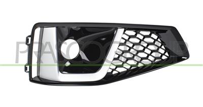 BUMPER GRILLE RIGHT-BLACK-WITH FOG LAMP HOLES-WITH CHROME MOLDING