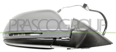 DOOR MIRROR RIGHT-ELECTRIC-HEATED-PRIMED-WITH LAMP-ASPHERICAL-CHROME-16H8P+2H2P