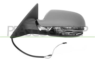 DOOR MIRROR LEFT-ELECTRIC-HEATED-PRIMED-WITH LAMP-WITH LANE ASSIST-ASPHERICAL-CHROME
