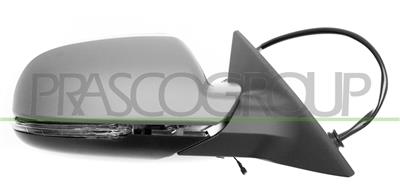 DOOR MIRROR RIGHT-ELECTRIC-HEATED-FOLDABLE-PRIMED-WITH LAMP-WITH AUTO DIMMING-ASPHERICAL-CHROME