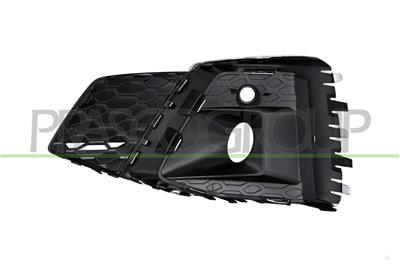 GRIGLIA DESTRA PARAURTI ANTERIORE-NERA-CON SEDE FENDI-CON MODANATURA ARGENTO MOD. S-LINE