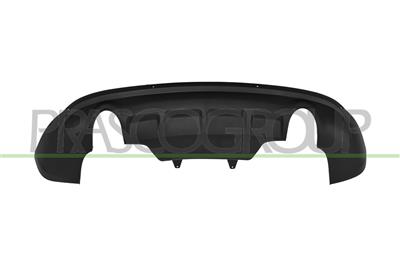 REAR BUMPER SPOILER-BLACK-TEXTURED FINISH-WITH PDC+SENSOR HOLDERS-WITH SINGLE EXHAUST ON RIGHT AND LEFT SIDE