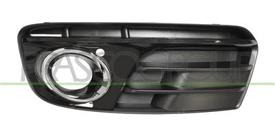 BUMPER GRILLE LEFT-BLACK-GLOSSY-WITH FOG LAMP HOLE-WITH CHROME FRAME