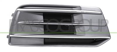 GRILLE DROITE NOIRE STRUCTUREE DE PARE-CHOCS AVANT AVEC MOULURE EN ARGENT SATINE'