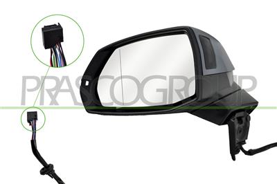 RETROVISORE SINISTRO-ELETTRICO-CON PRIMER-TERMICO-CHIUDIBILE-CON FANALE-CON BLIS-ASFERICO-12 PINS