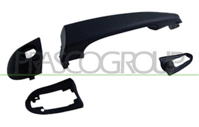 FRONT DOOR HANDLE LEFT-OUTER-BLACK-WITH KEY HOLE