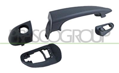 FRONT DOOR HANDLE LEFT-OUTER-BLACK-WITH KEY HOLE