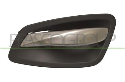 FRONT DOOR HANDLE RIGHT-INNER-WITH SATIN/CHROME LEVER-BLACK HOUSING