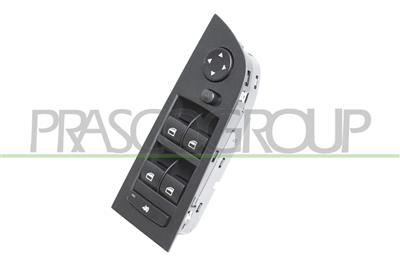 FRONT DOOR LEFT WINDOW REGULATOR PUSH-BUTTON PANEL-BLACK-4 SWITCHES-WITHOUT FOLDABLE MIRROR FUNCTION-WITH COVER-18 PINS