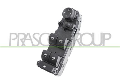FRONT DOOR LEFT WINDOW REGULATOR PUSH-BUTTON PANEL-BLACK-4 SWITCHES-WITHOUT FOLDABLE MIRROR FUNCTION-18 PINS