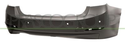 REAR BUMPER-PRIMED-WITH TWIN EXHAUST ON LEFT SIDE-WITH PDC+SENSORHOLDERS MOD. 325-328-330 BASIS-4 DOOR