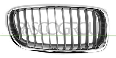 RADIATOR GRILLE RIGHT-SILVER PAINTED-WITH CHROME MOLDING MOD. MODERN LINE