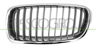 GRILLE CALANDRE GAUCHE PEINTE ARGENT-AVEC MOULURE CHROMEE MOD.MODERN LINE