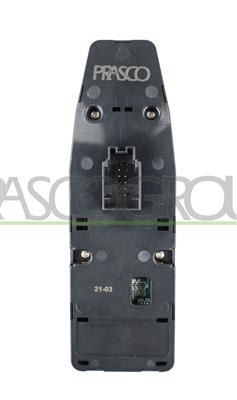 FRONT DOOR LEFT WINDOW REGULATOR PUSH-BUTTON PANEL-BLACK-4 SWITCHES-WITH REAR SUN PROTECTION FUNCTION-6 PINS