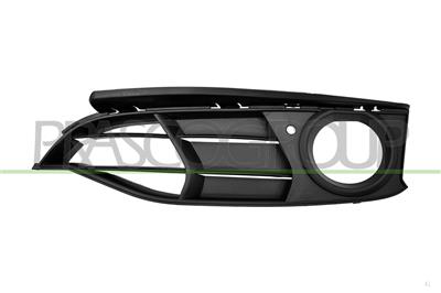 BUMPER GRILLE LEFT-BLACK-WITH FOG LAMP HOLES-WITH MOLDING HOLES