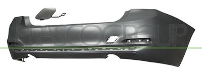 REAR BUMPER-PRIMED-WITH TOW HOOK COVER-WITH MOLDING HOLES-WITH PDC CUTTING MARKS-WITH SINGLE EXHAUST ON LEFT AND RIGHT SIDE MOD. 4 DOOR LUXURY/SPORTLINE