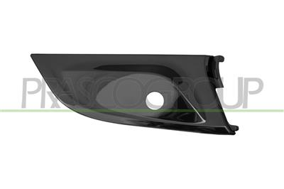 MOULURE INFERIEUR DROITE DE GRILLE DE PARE-CHOCS AVANT-NOIRE BRILLANT-AVEC TROU RADAR+SUPPORTS MOD. M340
