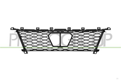 GRILLE CENTRALE DE PARE-CHOCS AVANT-NOIRE-AVEC TROUS POUR REGULATEUR DE VITESSE ET CAPTEUR DE DISTANCE