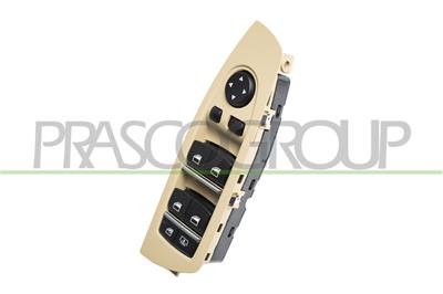 FRONT DOOR LEFT WINDOW REGULATOR PUSH-BUTTON PANEL-BEIGE-4 SWITCHES-6 PINS