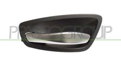 FRONT/REAR DOOR HANDLE LEFT-INNER-WITH SATIN/CHROME LEVER-BLACK HOUSING