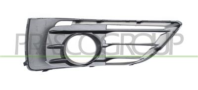 FRONT BUMPER GRILLE LEFT-WITH FOG LAMP HOLES-BLACK