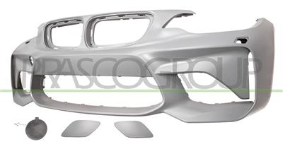 FRONT BUMPER-PRIMED-WITH HEADLAMP WASHER HOLES+WASHER COVER-WITH TOW HOOK COVER MOD. M2